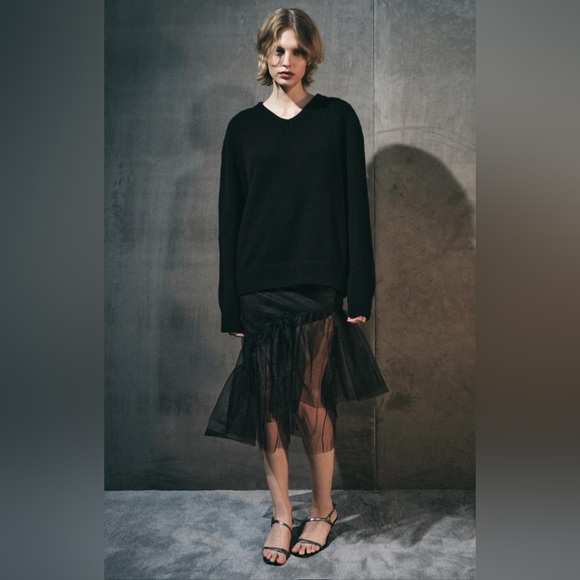 NWT ZARA ASYMMETRICAL TULLE SKORT SIZE L - Picture 6 of 12